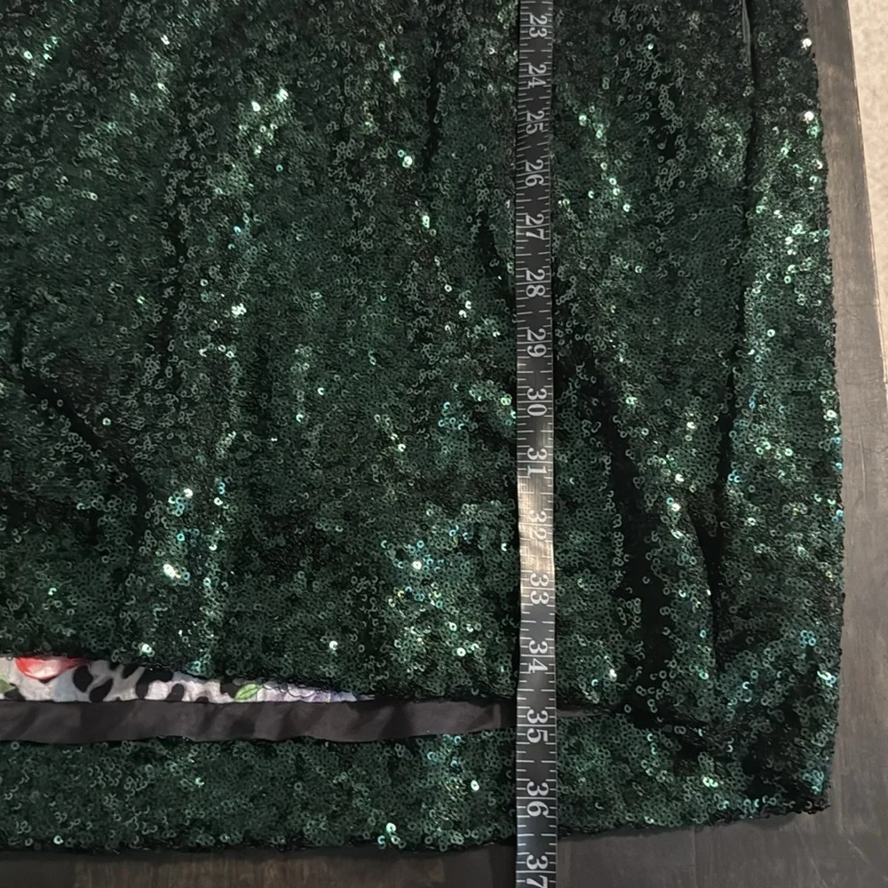 Johnny Was Ratana Ombre Black to Green Sequin Mini Dress with Pockets Size Med - Picture 10 of 10